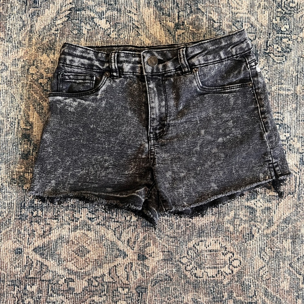 Hudson Girls Black Stretch Denim Cut-off Shorts